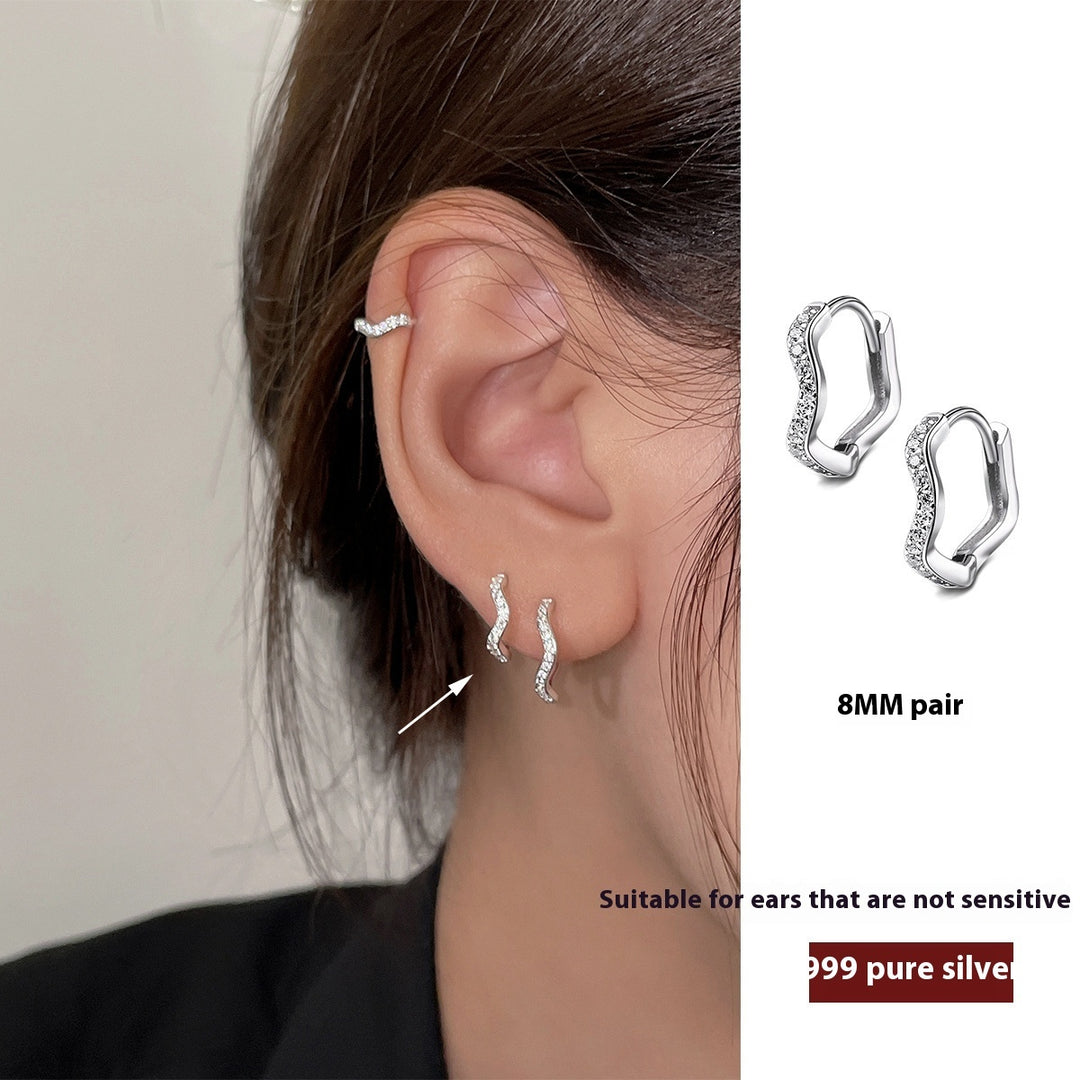 Изящна мода на жените с висок смисъл на неравномерния пръстен на ухото