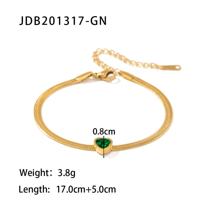 Women's French-style Fashionable All-Match 18K Gold-plated Stainless Steel Bracelet