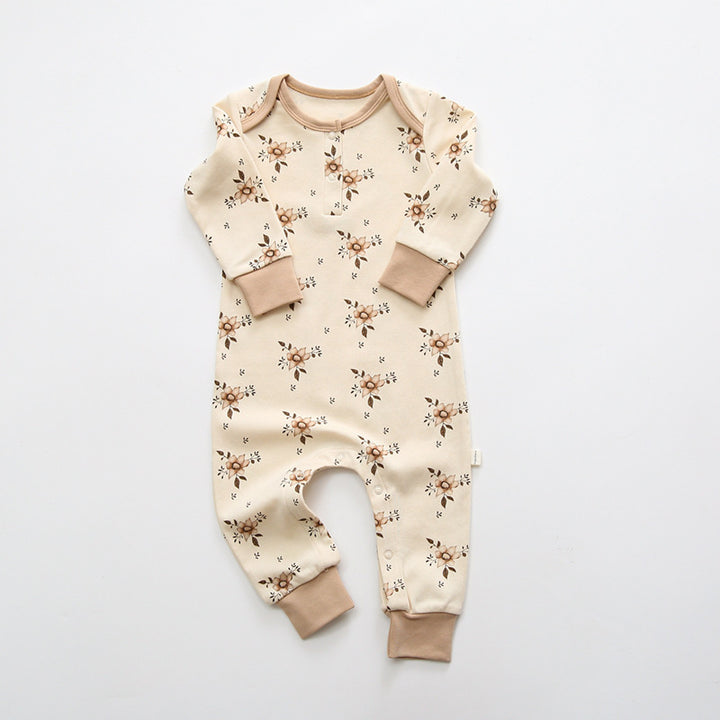 Infant Print One Piece Collar Cotton Comfort Romper
