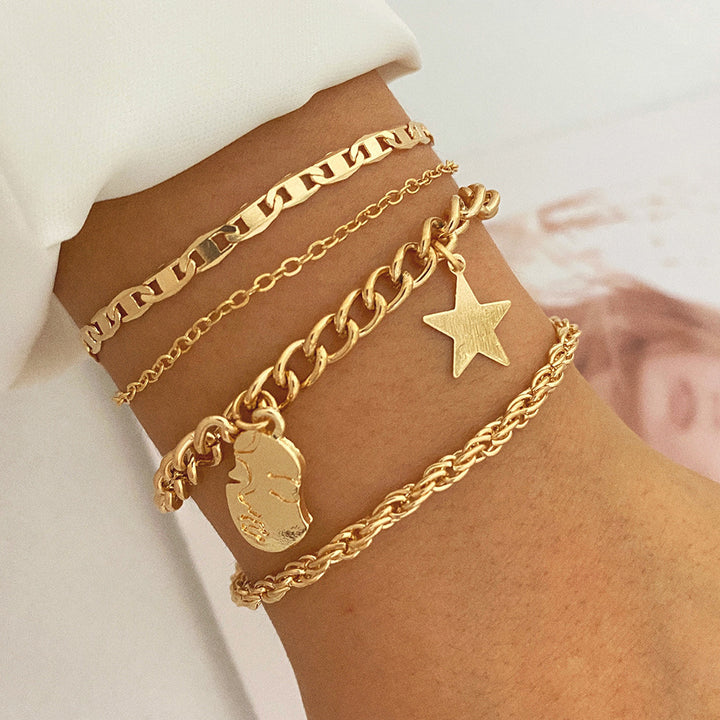 Pulsera de la cadena de perlas de amor múltiple Traje de mujeres