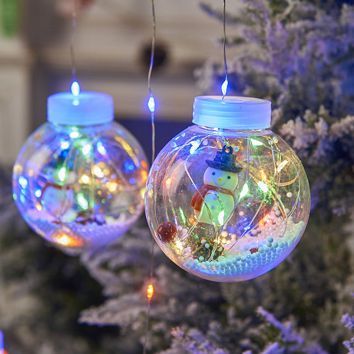 10kpl LED -jouluverhovalaisimen keiju lumiukko toivottaa pallolampun narun jouluikkunan sisustus jouluvalo huone