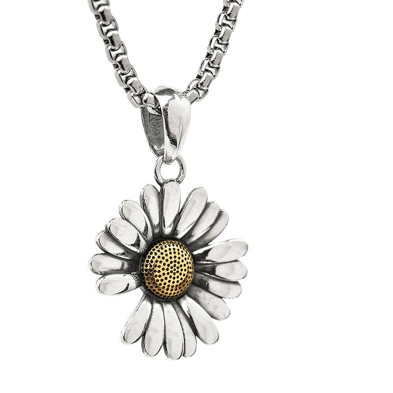 All-match Pendant Sterling Silver Chrysanthemum Necklace