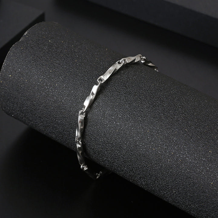 Alloy Twist Stick Bracelet Men's Fashion Bracelet Niche Design Cold Style