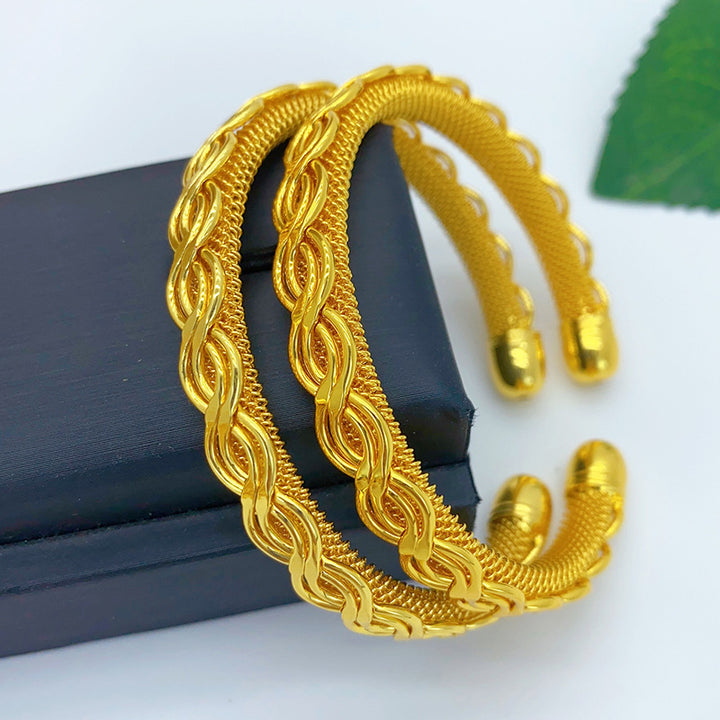Vietnam Placer Gold Ancient French European And American Fashion Minimalist Bride Alluvial Gold Bracelet