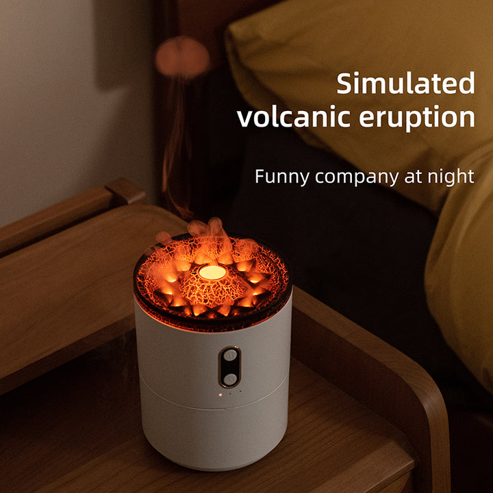 Vulkanisch vlam aroma etherische oliediffuser USB draagbare kwallen luchtbevochtiger nachtlichtlamp geurbevochtiger