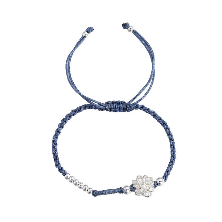 Minsheng Lucky Lotus Woven Hand Strap Bracelet Light Luxury minoritaire exquis tissé à la main