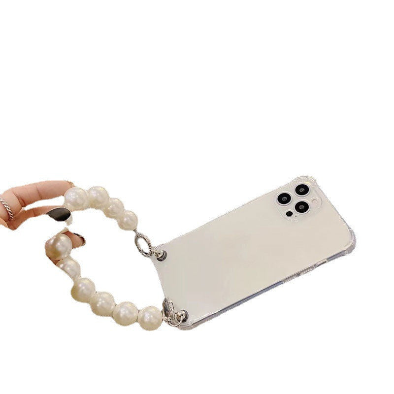 Carcasă de telefon transparentă de perle de perle de perlă
