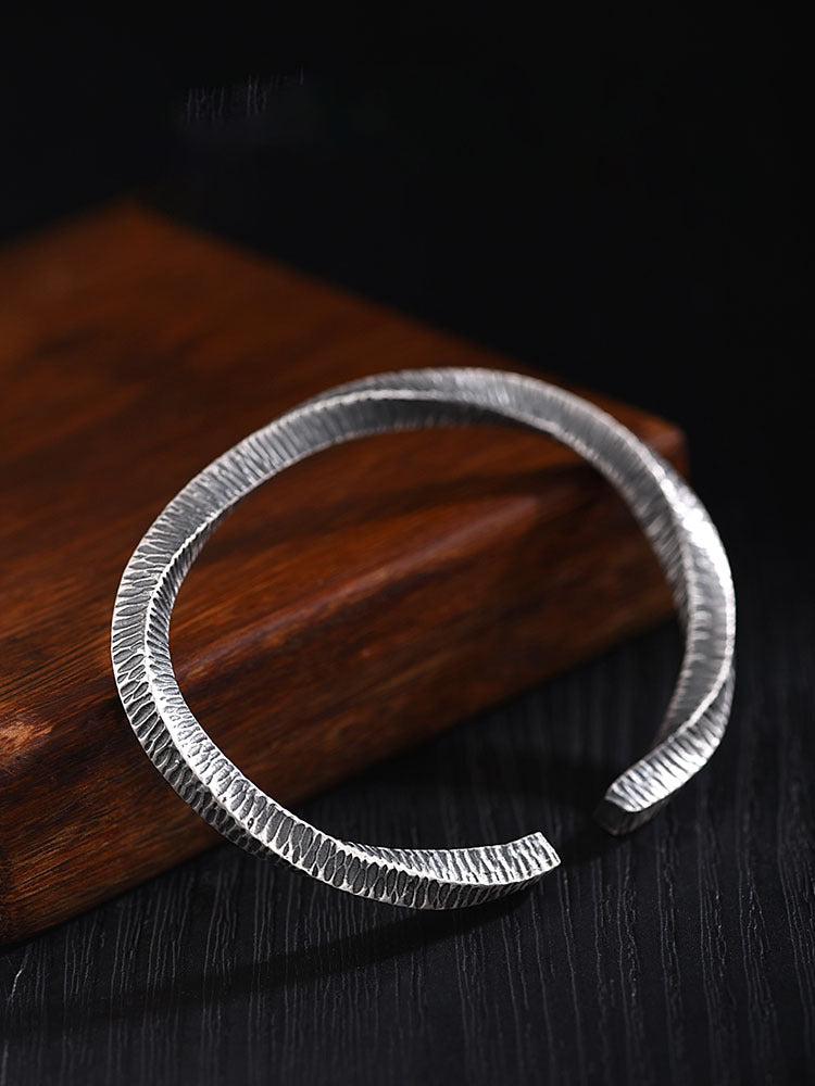 999 Bracelet à anneau Mobius Silver Silver pour hommes et femmes
