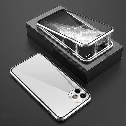 Magnetic King Double-sided Glass HD Metal Frame Phone Case