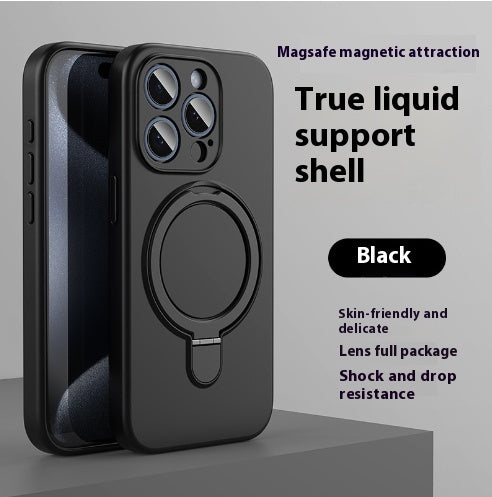 Étui de téléphone à support magnétique en silicone liquide