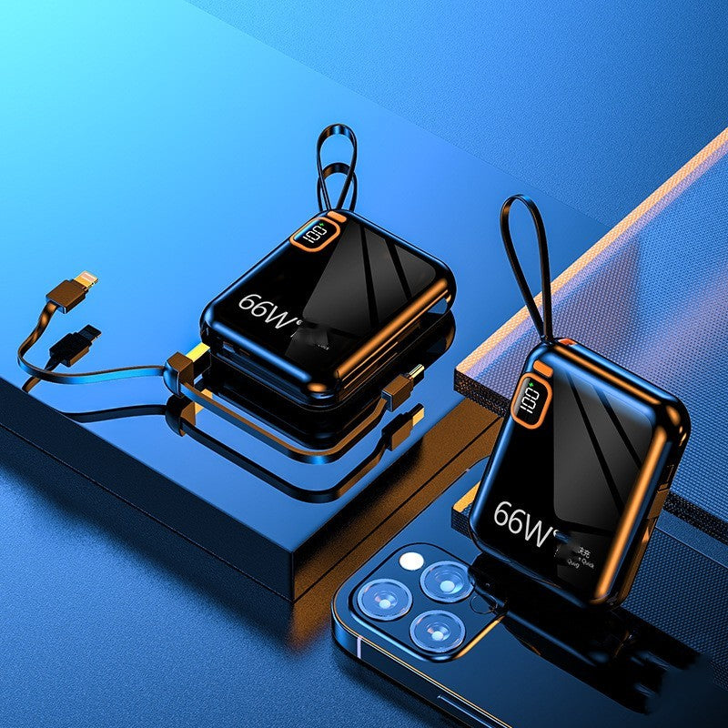 Мини-встроенная кабельная двунаправленная мобильная питание быстрого зарядки