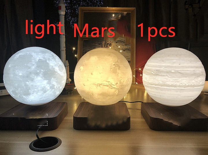 مصباح طاولة الإرتفاع المغناطيسي ضوء القمر طباعة ثلاثية الأبعاد ضوء ليلي على شكل كوكب