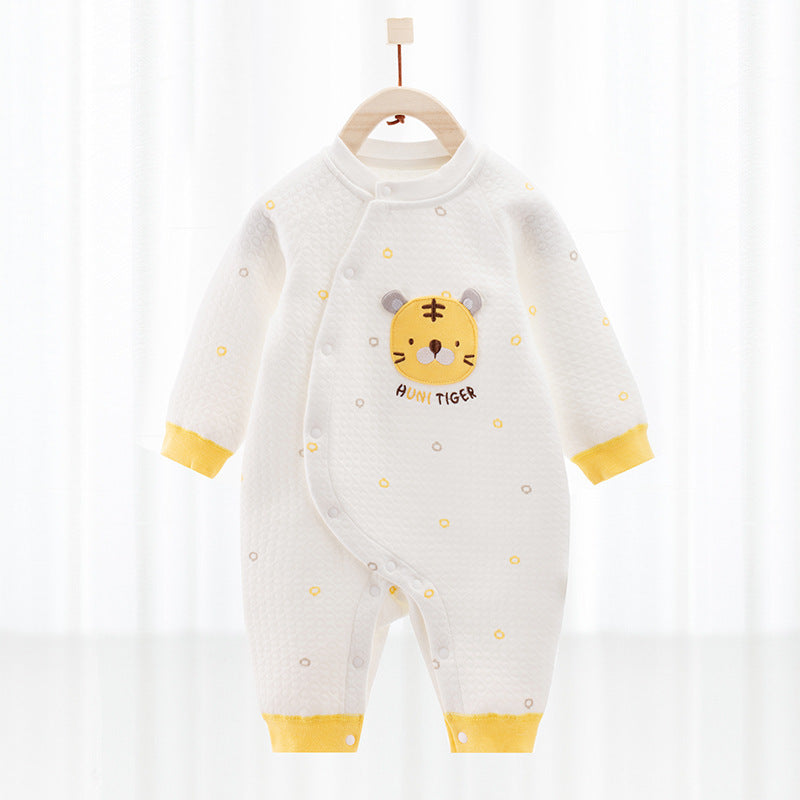 Cotton Thermal Clip Silk Onesie Newborn Climbing Baby Clothes