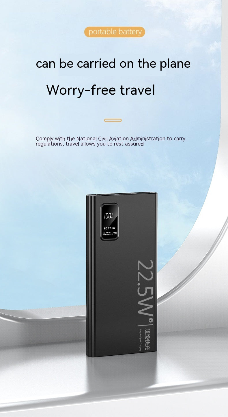 Banque d'alimentation de charge rapide à deux voies grande capacité portable portable ultra-mince source d'alimentation