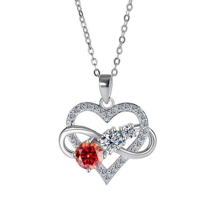 925 Silver Moissanite Love Necklace For Women