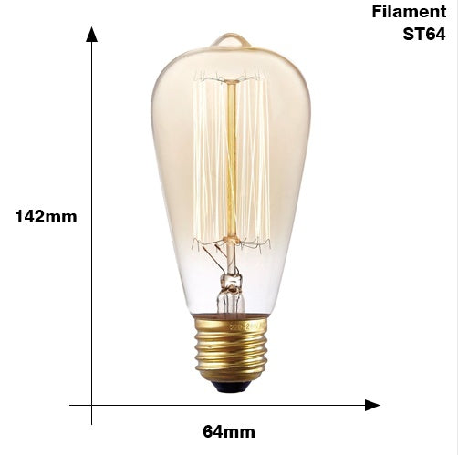 EDISON BULB E27 220V 40W ST64 A19 T45 G80 G95 G125 Gloeiende gloeilampverlichting Retro Edison Light lamp