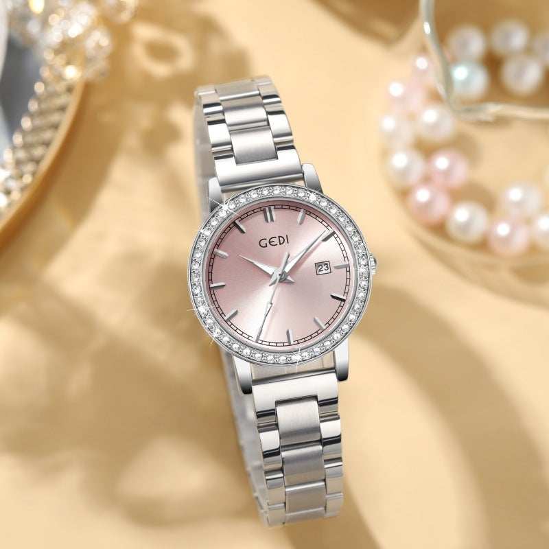 Montre en quartz en acier inoxydable pour femmes