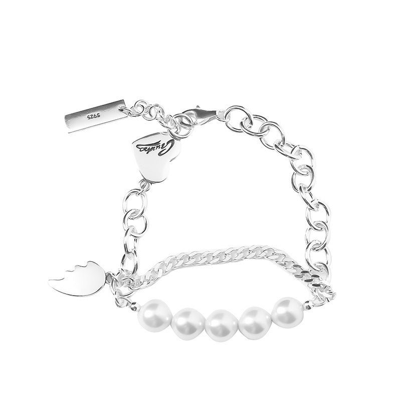 Retro Love Letter Bracelet Double-layer Pearl Bracelet