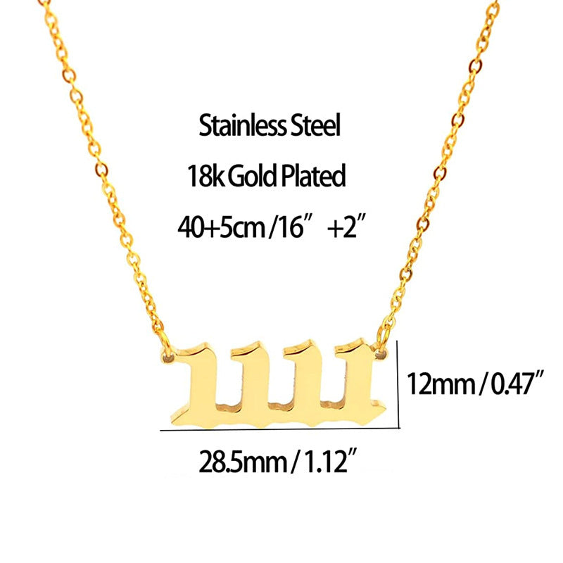 European And American Popular English Letters Diy Clavicle Chain Stainless Steel Number Necklace