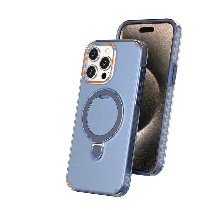 Nova estojo de telefone colorido de suporte magnético com a capa do suporte para o Magesafe Magnetic Transparent Wireless Charge para telefone