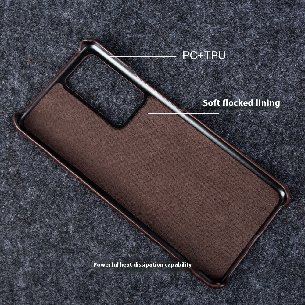 Anti-fingerprint Half Pack Anti-fall Genuine Leather Phone Case