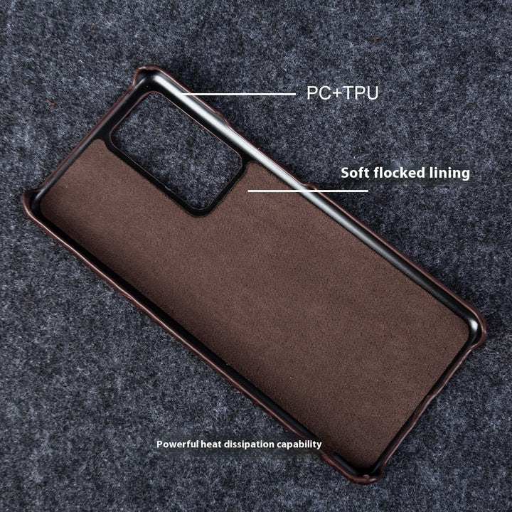 Anti-fingerprint Half Pack Anti-fall Genuine Leather Phone Case