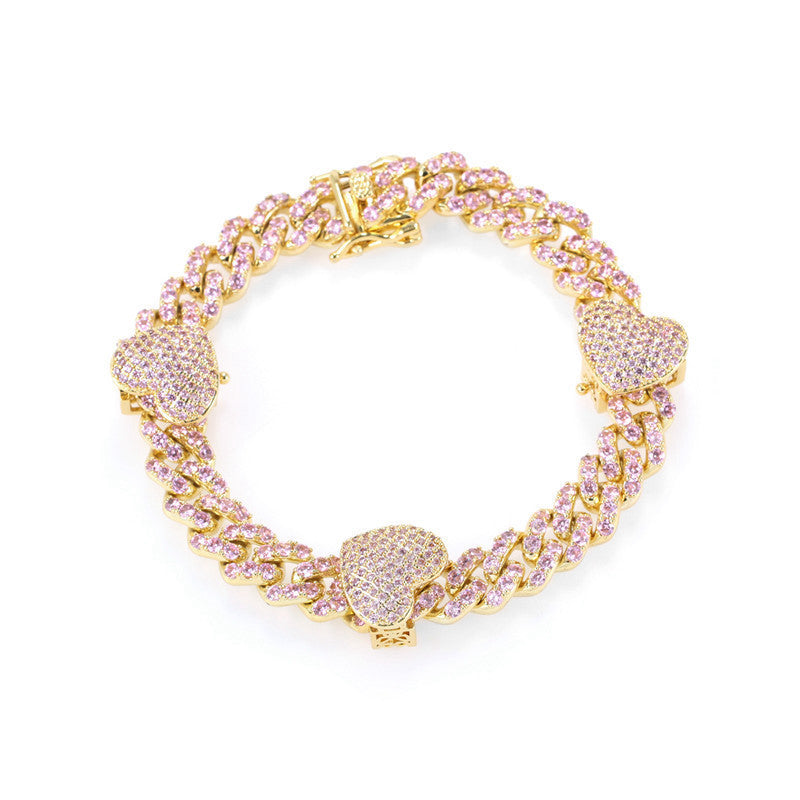 New Product Heart-shaped Zircon Plated All-match Anklet For Lady