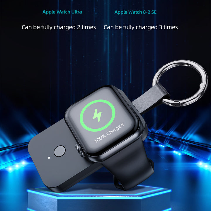 Bærbar 1000mAh Magnetic Watch Power Bank Keychain Wireless Charger