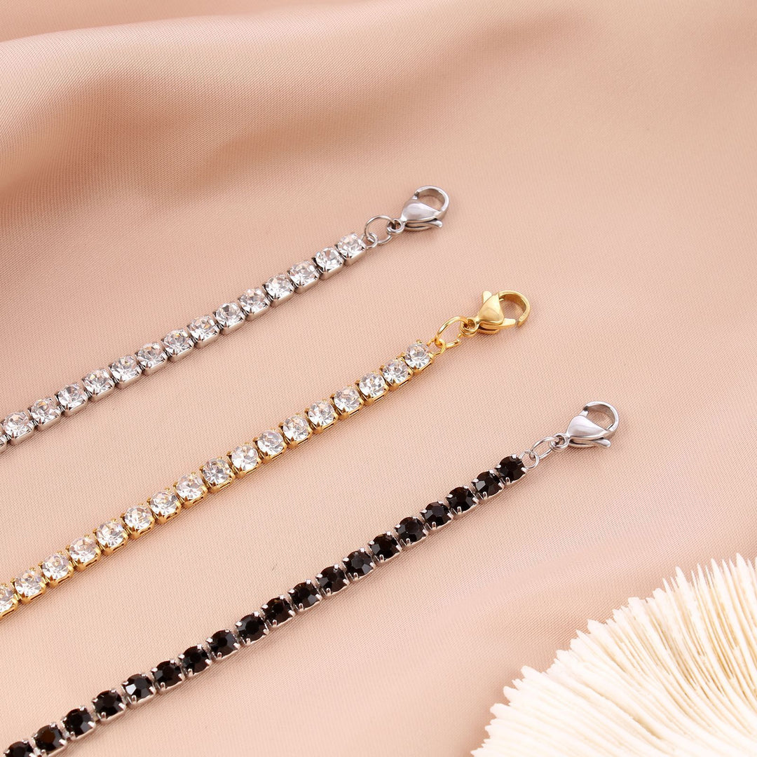 Fashion Bracelet en diamant à plusieurs rangées en acier inoxydable simple