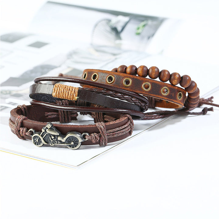 Casual Two-eye Belt Quartz Watch Bicycle Punk Bracelet