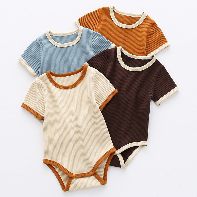 Bebek Yaz Kısa Kollu Üçgen Bodysuit