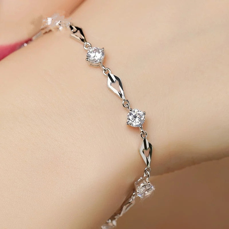 Diamant geometrie Japanse en Koreaanse modeauto -bloem diamantarmband