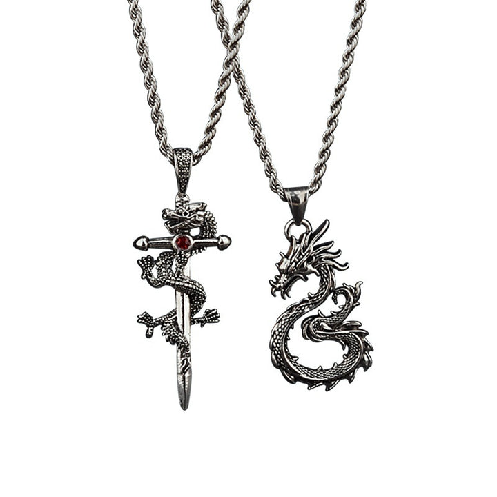 Eight-character Claw-free Dragon Pendant Necklace