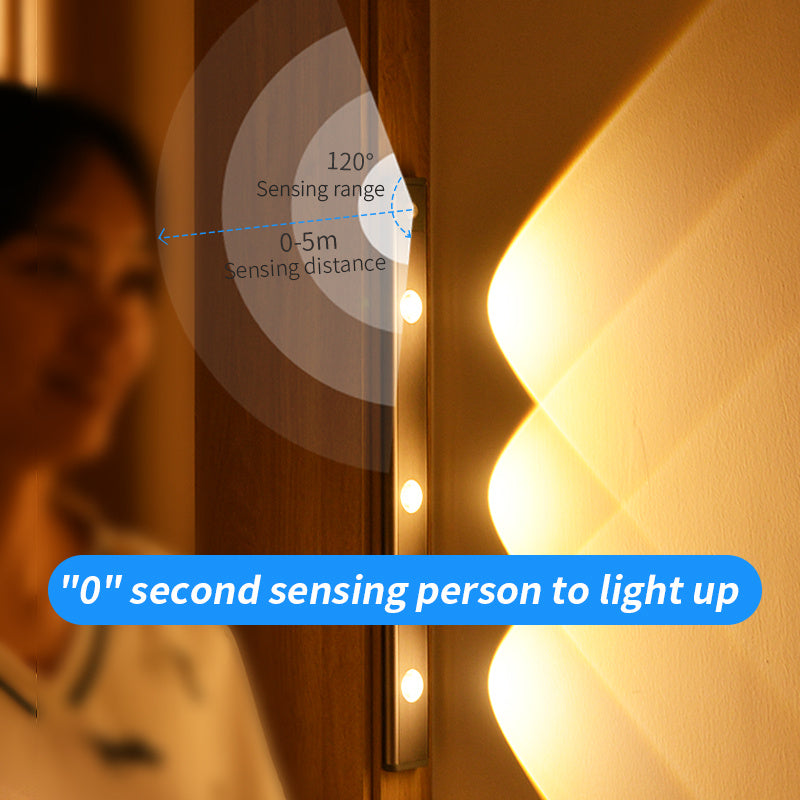 Dolap altında hareket sensörü lambası kısaltılabilir dolap lambası şarj edilebilir manyetik emme montaj mutfak gece ışık gardırop lambası