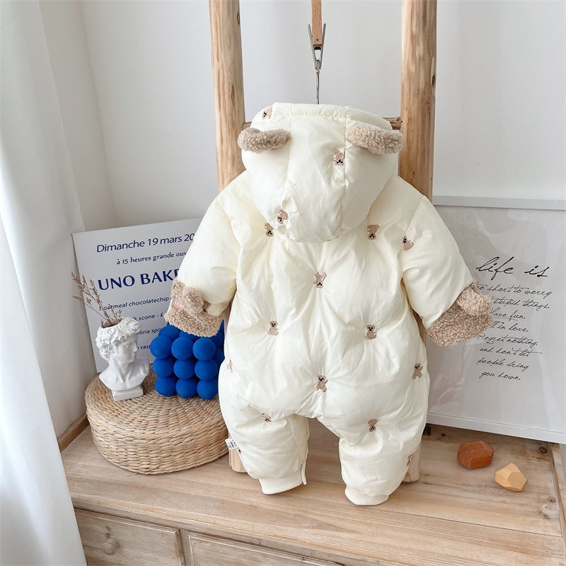 赤ちゃんの冬の服ベルベットパッド入りコート