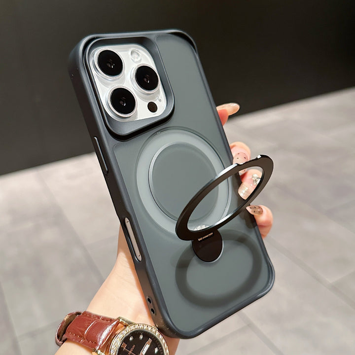 Suitable For IPhone16Pro Skin Feeling 360 Degrees Rotating Bracket Magnetic Suction Phone Case