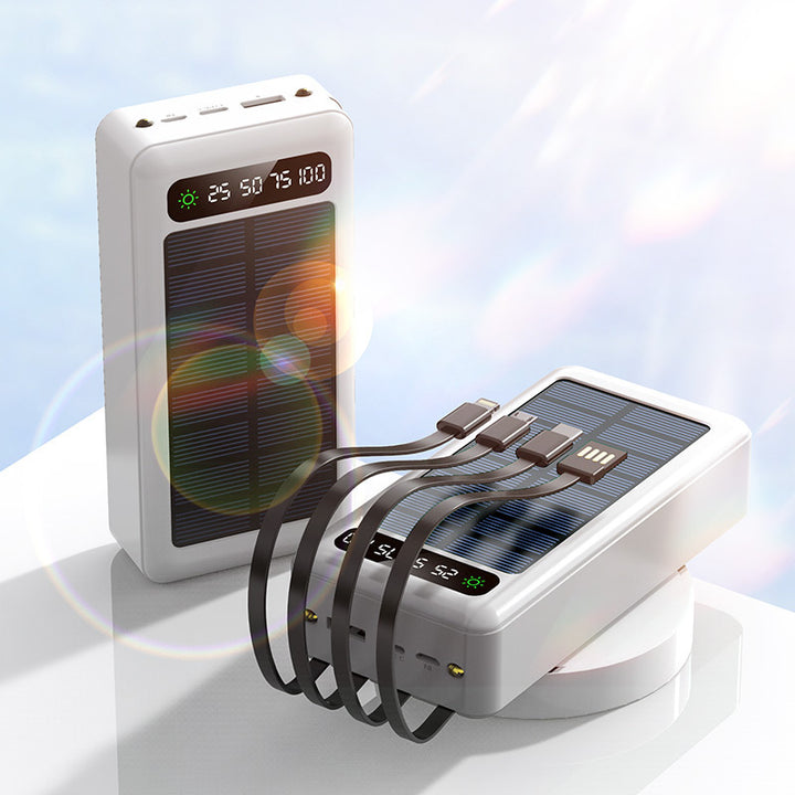 Énergie solaire avec Cable Power Bank 30000 MA Mobile Alimentation mobile