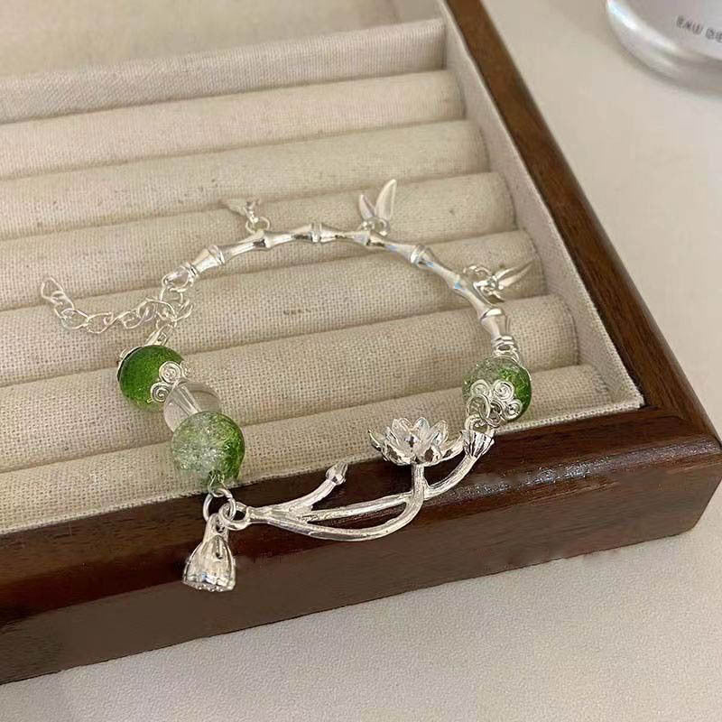 Bracelet perlé de lotus froid pour les femmes New Chinese Style