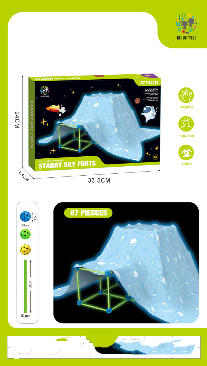 Fort Building Kit Bloques de construcción Conjunto de carpas de juguete para niños Fortaleza Fortaleza Castillos Túneles Diy 3d Play House for Children Gift