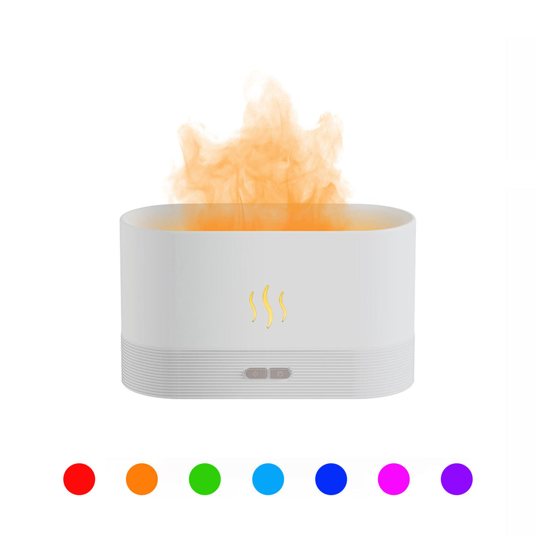 2022 Humidificador de llama ultrasónico USB más vendida LED RGB Colorido esencial Fire Fire Flame Aroma Difuser