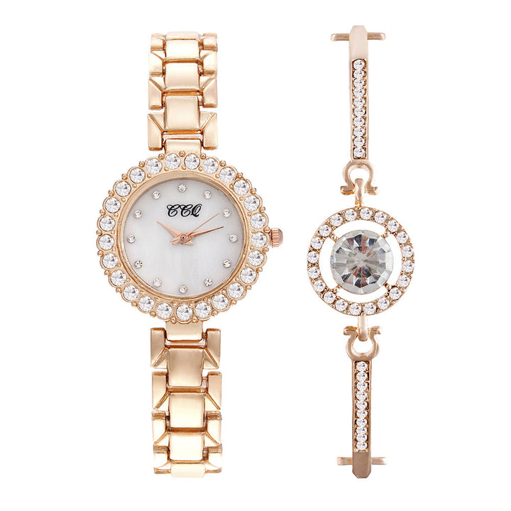 Women's Fashion Diamond Armbånd Watch Suit