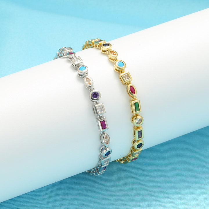 Collier de bracelet à cristaux colorés pour femmes