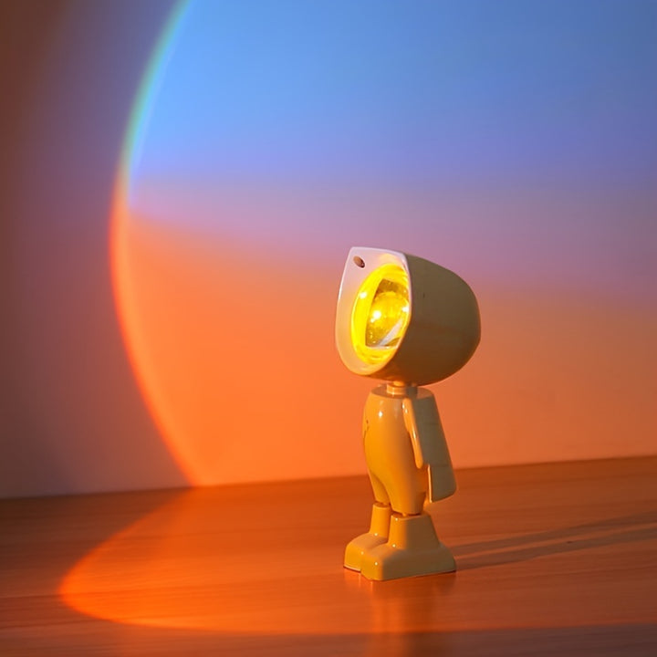 Rainbow Sunset Light Projector Lamp Sfeer Led Night Light Romantic Mood Light Projector voor thuiskamer Achtergrond Wall Decor Cute Robot Night Light Perfect voor Home Decor