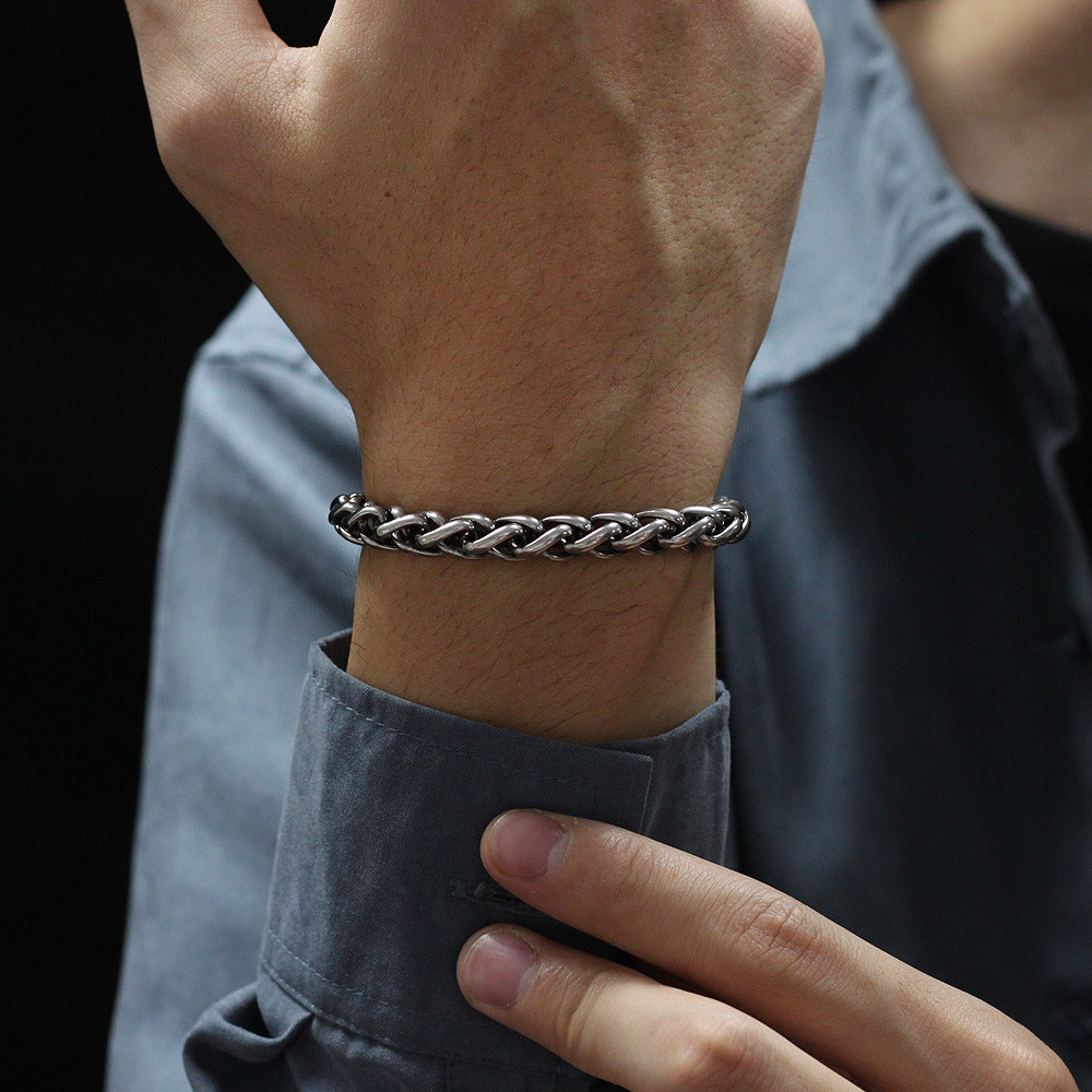 Mode hiphop trendy kiel keten sieraden titanium stalen armband