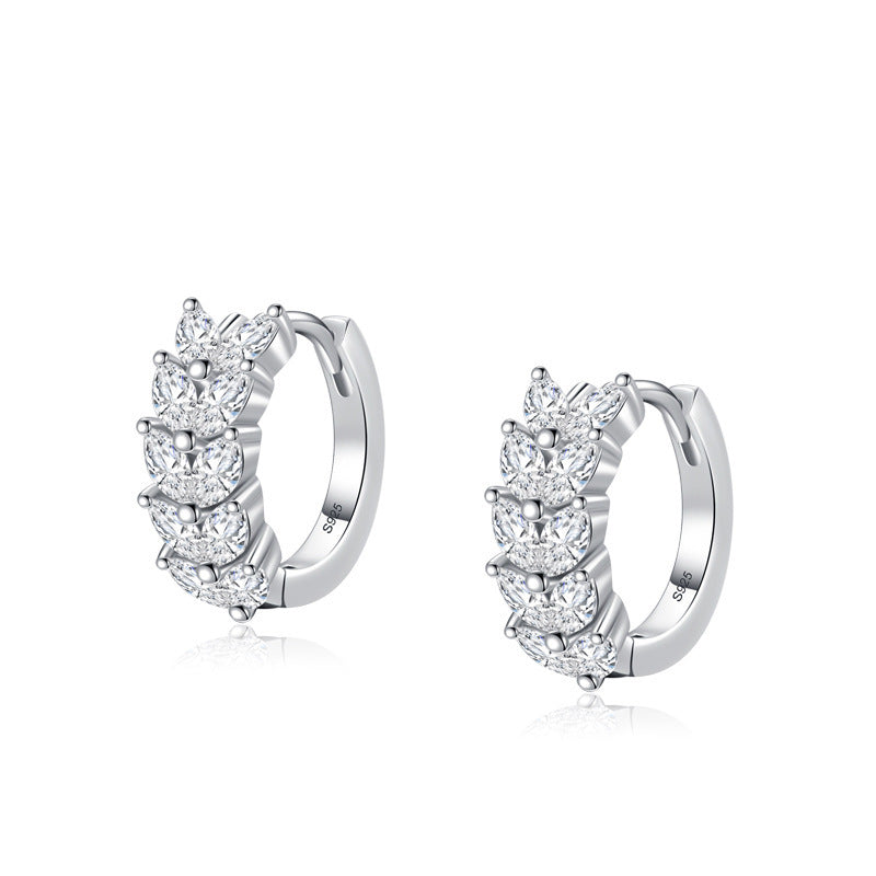 S925 Sterling Silber Diamond Blattform für Frauen