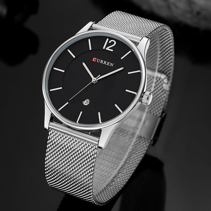 CEINTURE MESH SIMPLE Large Dial Business Casual Quartz Watch