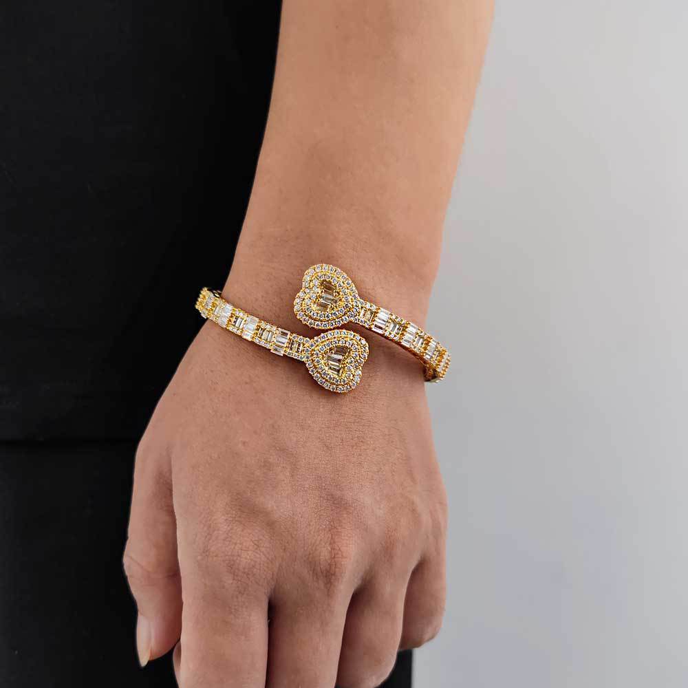 Bracelet de zircon en forme de cœur pour hommes et femmes