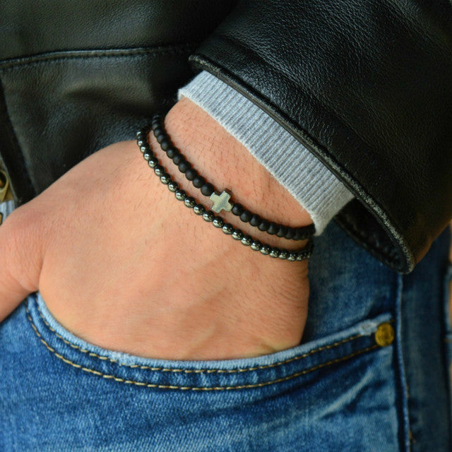 Men Bracelet Sets Trendy Handmade Classi