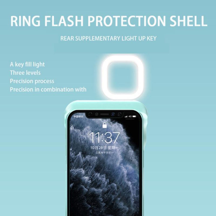 Schoonheid vul lichte cover schoonheid telefoonhoes shell selfie light up case