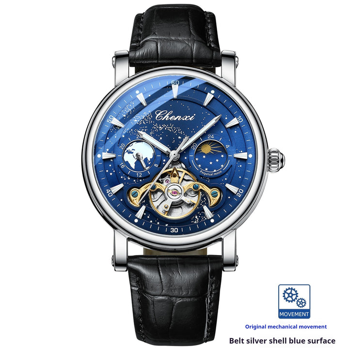 Xinghe Moon Phase Hollow Tourbillon Mechanical Watch Luminoso